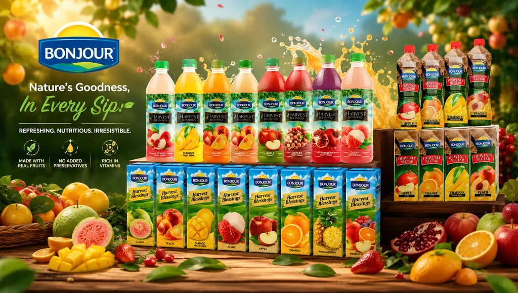 Bonjour juice products from the existing Euro Milan project