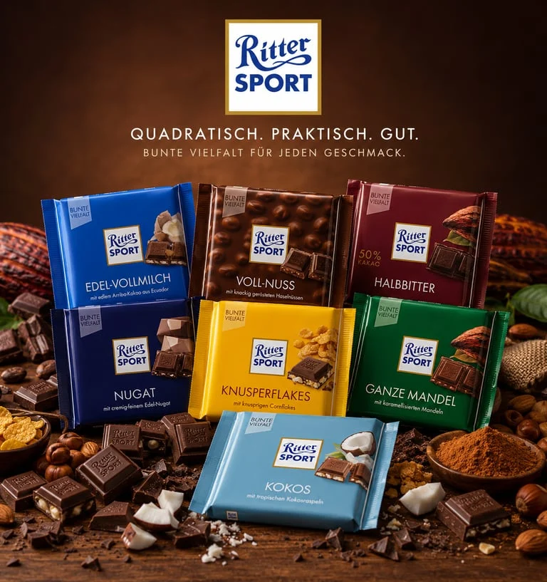 Ritter Sport products from the Euro Milan confectionery collection